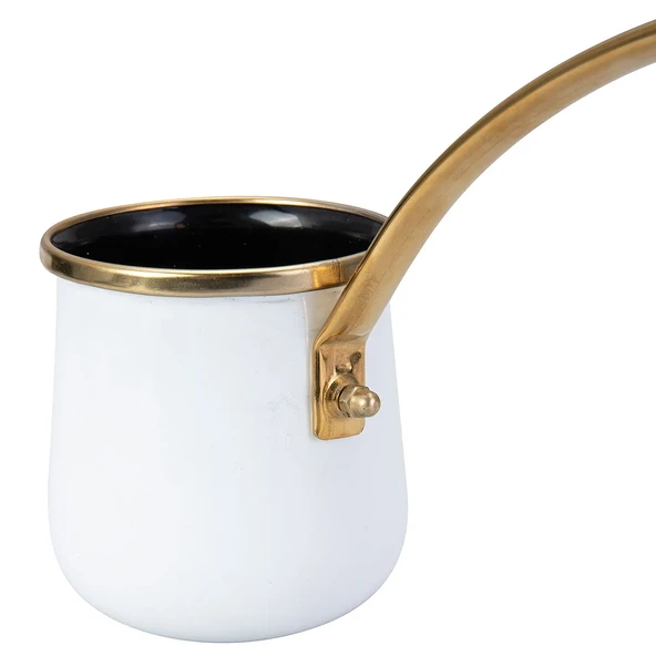 Emsan Troy Beyaz 350 ml Orta Çelik Cezve - Resim 2