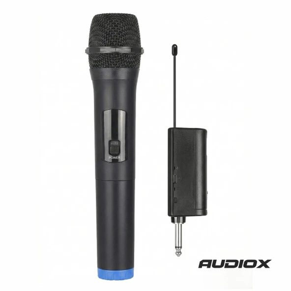 AUDIOX TM-100 Şarjlı Uhf Telsiz El Mikrofonu - Kablosuz Mikrofon, 6.35 mm Jak Alıcılı, 3.5 mm Uyumlu, Sahne, Karaoke, Sunum ve Anons Uyumlu ürün görseli 1