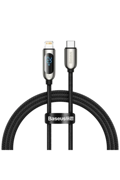 Baseus 20w Dijital Göstergeli Ekranlı Type C Lightning Iphone Hızlı Şarj Kablosu 1mt Catlsk-01 ürün görseli 1