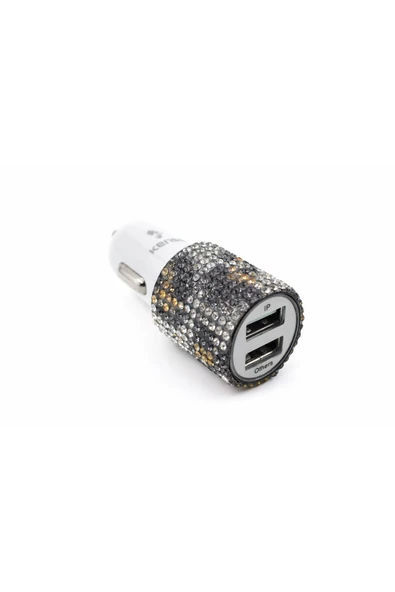 EFEAKS Leopar Sarı Taşlı Usb Şarj Çakmaklık ürün görseli 1