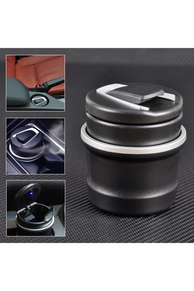 EFEAKS Oto Küllük Işıklı Bardaklık Uyumlu Kapaklı Bmw Tip Mini Çöp Kovası ürün görseli 1