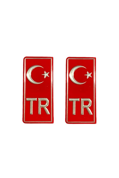 EFEAKS Araba Plaka Uyumlu Tr Türkiye Ayyıldız Logo Arma 2li Yapışkanlı ürün görseli 1