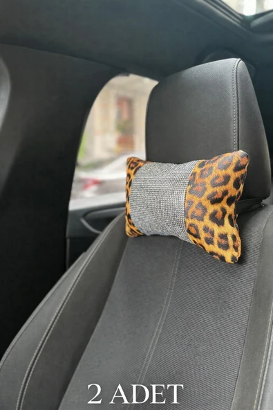 EFEAKS Leopar Sarı Desenli Boyun Yastığı 2’li Set ürün görseli 1