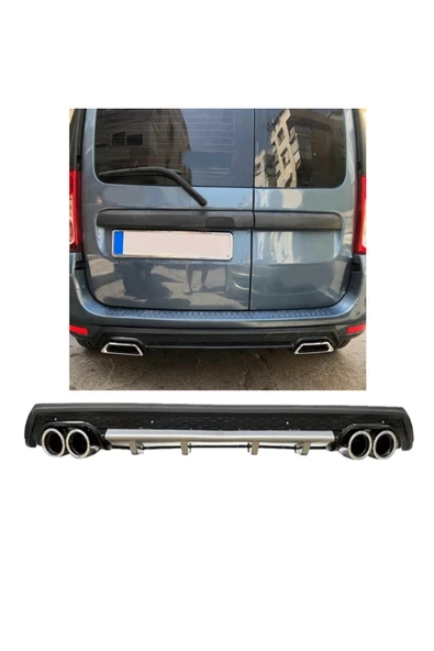 OTO H.İ.T. DACİA LOGAN STATION UYUMLU BODY KİT DİFÜZÖR 4 ÇIKIŞ YUVARLAK GRİ MODEL 3 ürün görseli 1