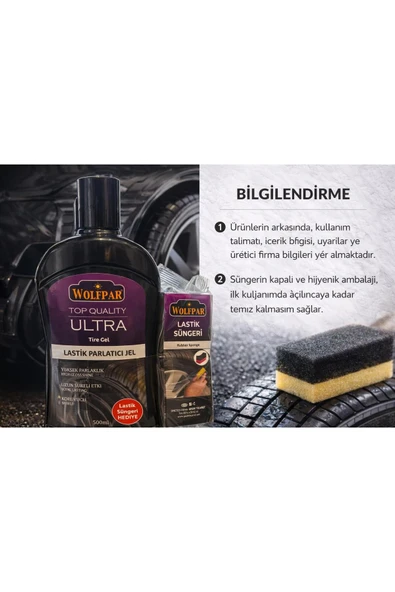 EFEAKS LASTİK PARLATICI JEL 500ML (LASTİK SÜNGERİ HEDİYELİ) ürün görseli 1