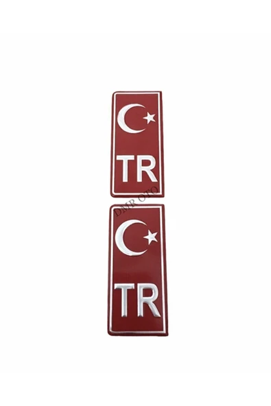 EFEAKS Tr Plaka Stıcker 2'li - Türkiye Plaka Stıcker - Türkiye Plakalık Stickeri - Alüminyum Tr Plaka 2'li ürün görseli 1