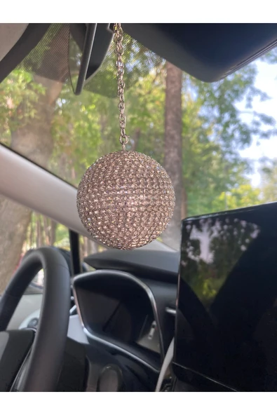 EFEAKS Mini Disko Topu - Kristal Dikiz Ayna Süsü – Eğlenceli Araba Aksesuarı - Hediyelik Araba Süsü (6,5cm) ürün görseli 1