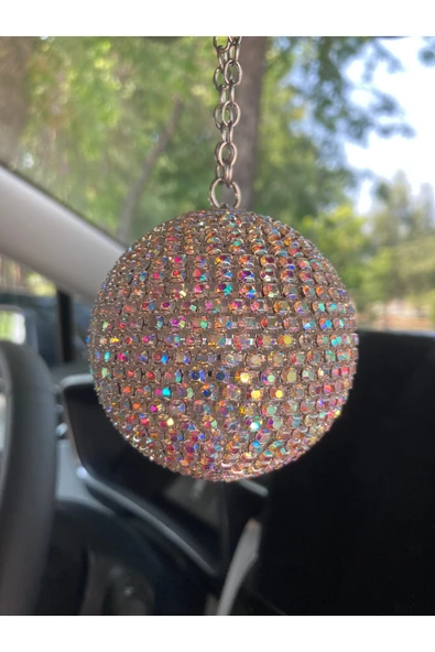 EFEAKS Mini Disko Topu - Kristal Dikiz Ayna Süsü – Eğlenceli Araba Aksesuarı - Hediyelik Araba Süsü (6,5cm) ürün görseli 1