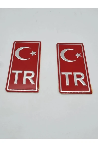EFEAKS Tr Plaka Stıcker 2'li - Türkiye Plaka Stıcker - Türkiye Plakalık Stickeri Metal ürün görseli 1