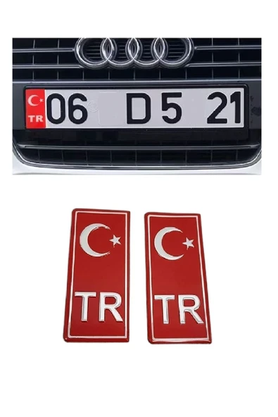 EFEAKS Araç Plaka Arması Kırmızı Plaka Araç Sticker Tr ürün görseli 1
