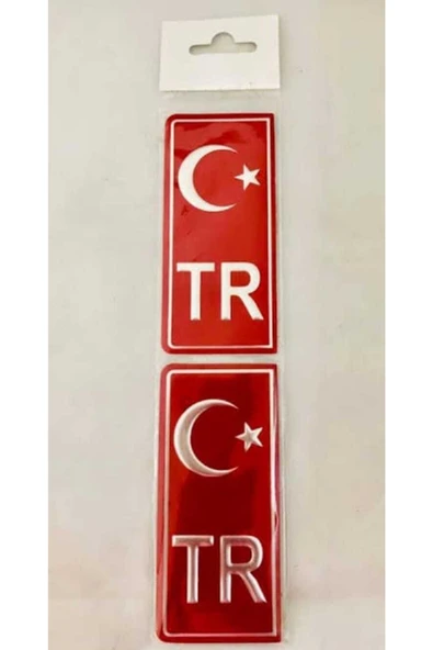 EFEAKS TR Plaka Arması Metal Etiket Sticker Kırmızı 2'li ürün görseli 1