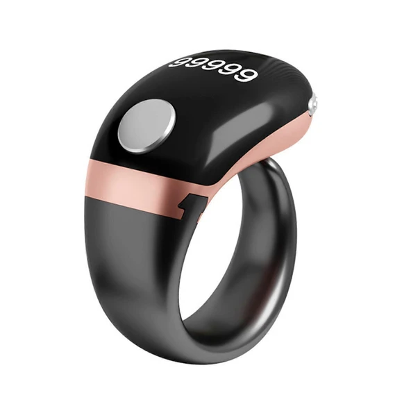 Titreşimli Akıllı Zikir Yüzüğü | LED Ekranlı Dijital Tesbih & Otomatik Tur Sayacı Rose Gold ürün görseli 1
