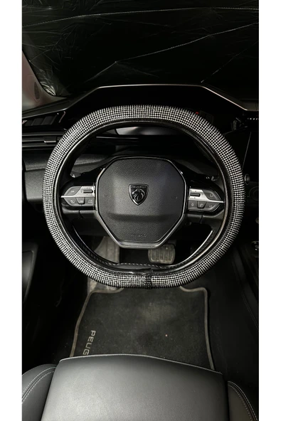 EFEAKS Siyah Taşlı Direksiyon Kılıfı Peugeot Direksiyonlarına Özel Tasarım ürün görseli 1
