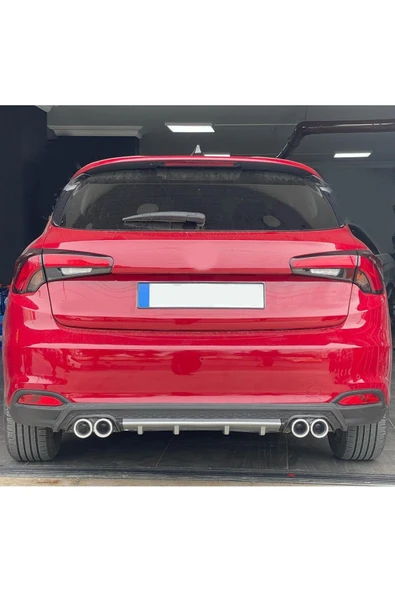 OTO H.İ.T. FİAT EGEA HATCHBACK UYUMLU BODY KİT DİFÜZÖR 4 ÇIKIŞ YUVARLAK GRİ MODEL 3 ürün görseli 1