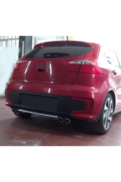 OTO H.İ.T. KİA RİO UYUMLU BODY KİT DİFÜZÖR 4 ÇIKIŞ YUVARLAK GRİ MODEL 3 ürün görseli 1