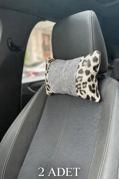EFEAKS Leopar Beyaz Desenli Boyun Yastığı 2’li Set ürün görseli 1