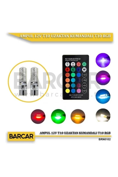 EFEAKS Tiger Marketing Ampul 12v T10 Uzaktan Kumandalı T10 Rgb ürün görseli 1