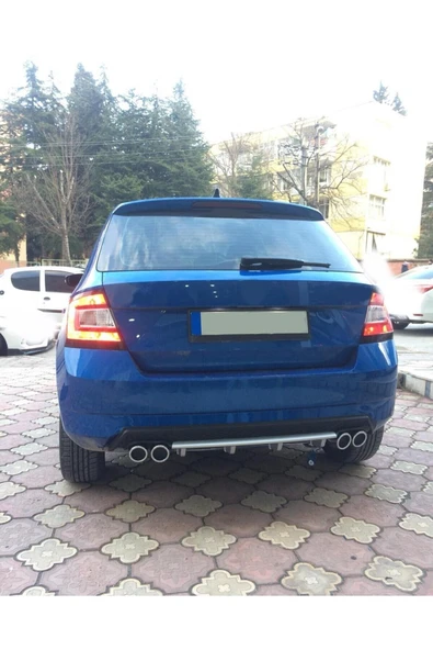 OTO H.İ.T. SKODA FABİA UYUMLU BODY KİT DİFÜZÖR 4 ÇIKIŞ YUVARLAK GRİ MODEL 3 ürün görseli 1
