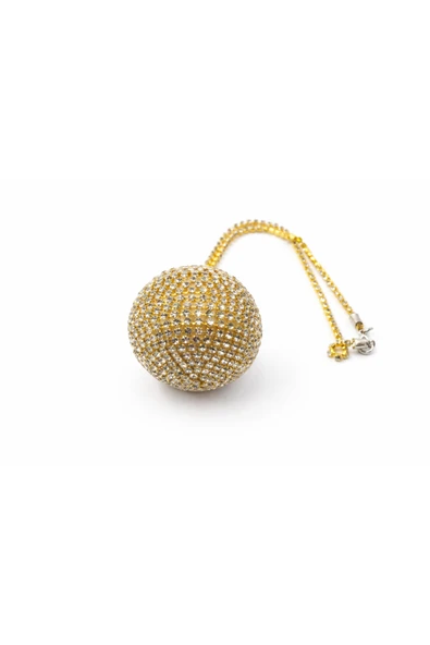 EFEAKS Gold Taşlı Disco Topu Dikiz Aynası Süsü 5 Cm Işıltılı Gösterişli Ayna Süsü ürün görseli 1