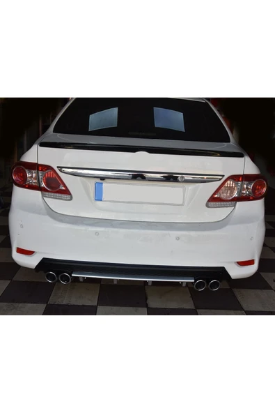 OTO H.İ.T. TOYOTA COROLLA 06-12 UYUMLU BODY KİT DİFÜZÖR 4 ÇIKIŞ YUVARLAK GRİ MODEL 3 ürün görseli 1