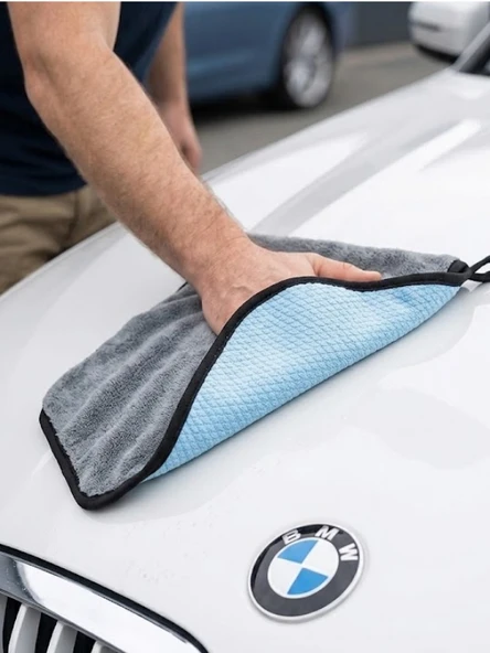 Mucit Home Çift Taraflı Yüksek Emicili Araba Kaporta Cam Kurulama ve Mikrofiber Parlatma Cam Bezi ürün görseli 1
