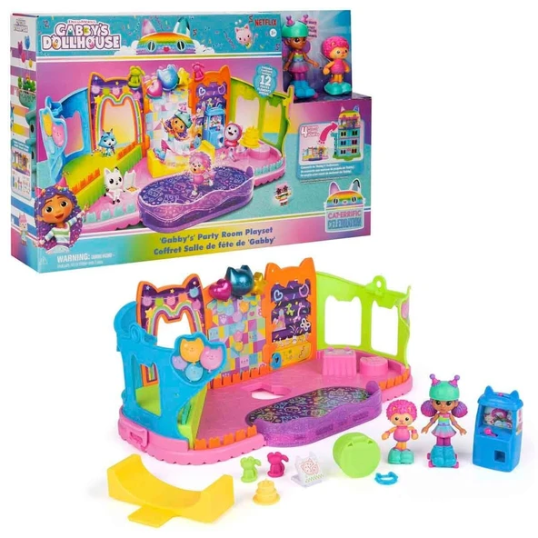 69755 SUN-SPM-FİGÜR OYUN SET GABBY S DOLLHOUSE ÇATI KATI PATEN PARTİSİ ürün görseli 1