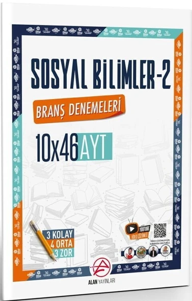 Alan YKS AYT Sosyal Bilimler-2 10x46 Deneme Çözümlü Alan Yayınları ürün görseli 1