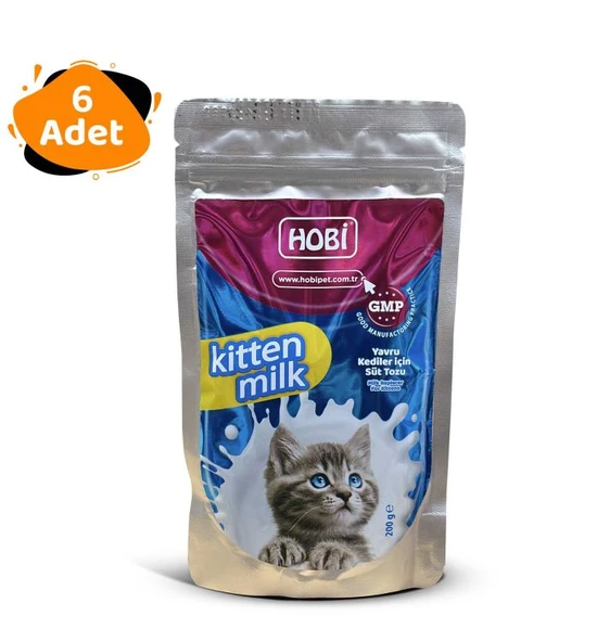 Hobi Kitten Milk Yavru Kediler İçin Süt Tozu 200 gr x 6 Adet - Ekonomik Paket ürün görseli 1