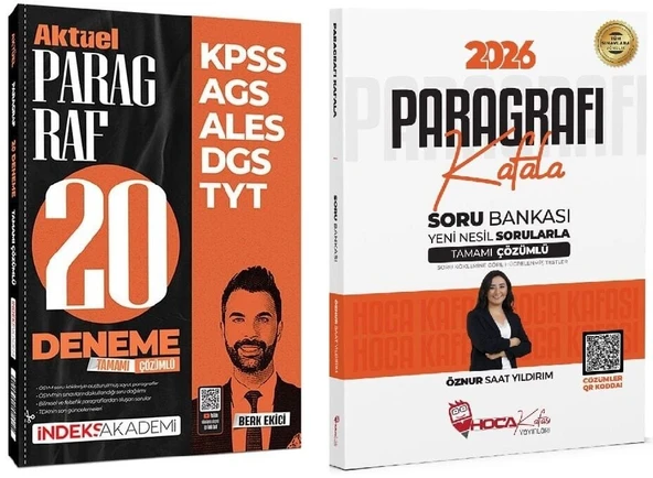 Hoca Kafası + İndeks 2026 KPSS TYT ALES DGS Paragrafı Kafala Soru Bankası + 20 Deneme 2 li Set - Öznur Saat Yıldırım, Berk Ekici Hoca Kafası + İndeks Akademi Yayınları ürün görseli 1