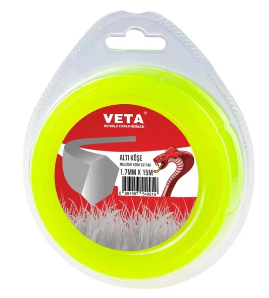 VETA MİSİNA PRO 1.7mm 15m SARI 6 KÖŞE ürün görseli 1
