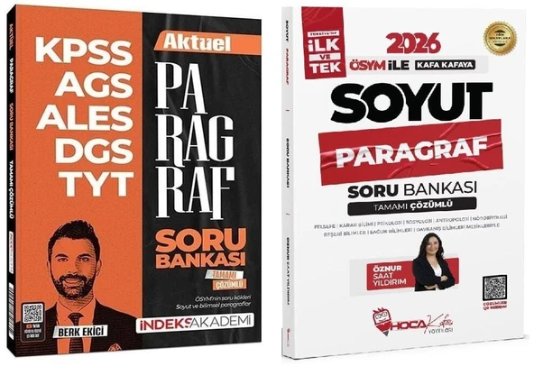 Hoca Kafası + İndeks 2026 KPSS TYT ALES DGS Soyut Paragraf Soru Bankası 2 li Set - Öznur Saat Yıldırım Hoca Kafası + İndeks Akademi Yayınları ürün görseli 1