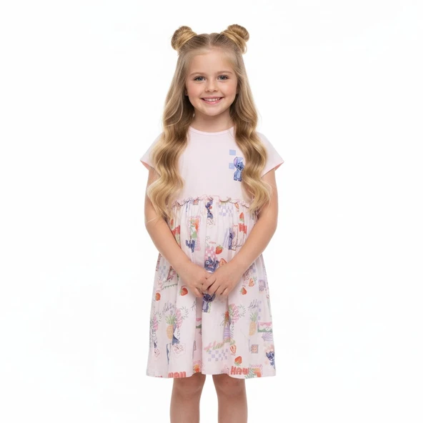 Stitch Kız Çocuk Elbise - Resim 4