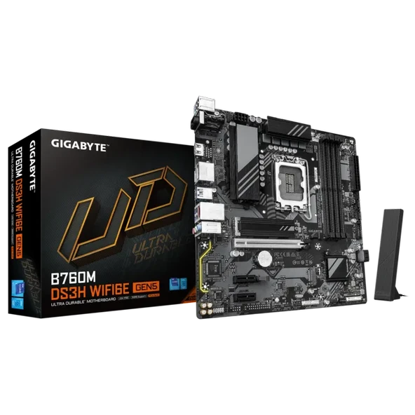 GIGABYTE B760M DS3H WIFI6E GEN5 HDMI VGA DP 1700P ürün görseli 1