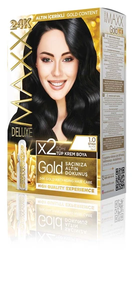 MAXX DELUXE Golden Beauty Set Saç Boyası 1.0 Siyah ürün görseli 1