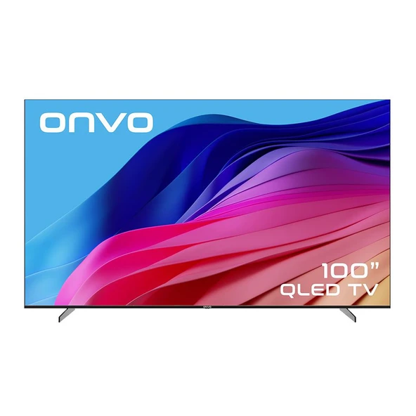 Onvo 100VQ90F3UB Frameless 4K Ultra HD 100" 254 Ekran Uydu Alıcılı Googşe Smart QLED TV ürün görseli 1