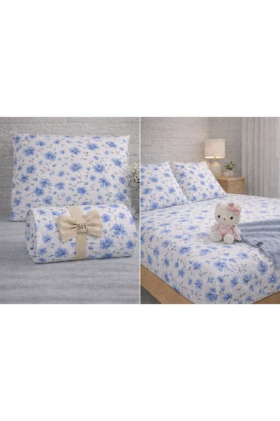 Sheri Home Lastikli Çarşaf Seti– Kaymaz Tam Geçmeli Fitted Sheet –Premium Pamuk ALAÇATI MODEL120x200/ 180x200 ürün görseli 1