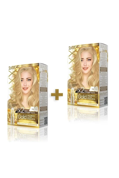 MAXX DELUXE 2'li Golden Beauty Set Saç Boyası 10.0 Sarısı ürün görseli 1
