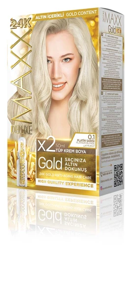 MAXX DELUXE Golden Beauty Set Saç Boyası 0.1 Platin Sarısı ürün görseli 1