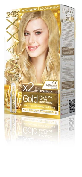 MAXX DELUXE Golden Beauty Set Saç Boyası 9.0 Buğday Sarısı ürün görseli 1