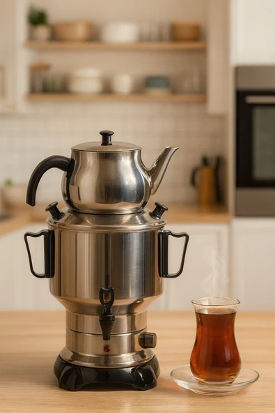 Armağan 6 Litre Çay Semaveri & Çay Makinesi Elektrikli Semaver - ÇELİK KAPAK ürün görseli 1