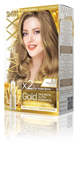MAXX DELUXE Golden Beauty Set Saç Boyası 8.3 Bal Köpüğü ürün görseli 1