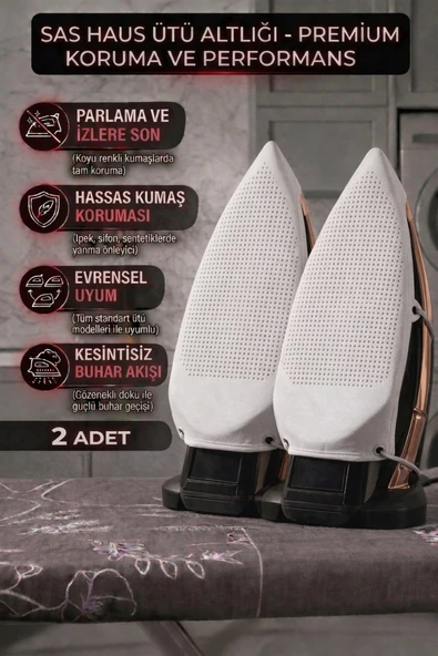 2 Adet Teflon Ütü Altlığı Yanmaz Parlama Önleyici Ütü Koruma Aparatı Kaygan Taban Tüm Ütülerle Uyumlu ürün görseli 1