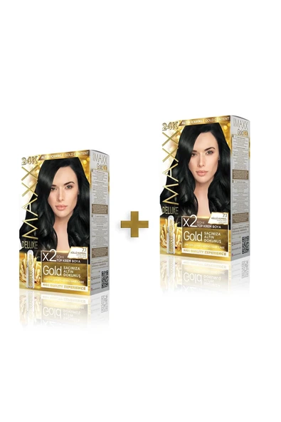 MAXX DELUXE 2'li Golden Beauty Set Saç Boyası 7.1 Küllü Kumral ürün görseli 1