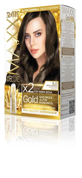 MAXX DELUXE Golden Beauty Set Saç Boyası 6.0 Koyu Kumral ürün görseli 1