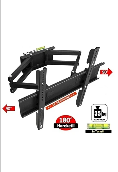 42"-65" 165 EKRAN TÜM TVLER İLE UYUMLU HAREKETLİ ÇİFT KOLLU TV DUVAR ASKI APARATI ürün görseli 1