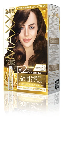 MAXX DELUXE Golden Beauty Set Saç Boyası 6.7 Çikolata Kahve ürün görseli 1