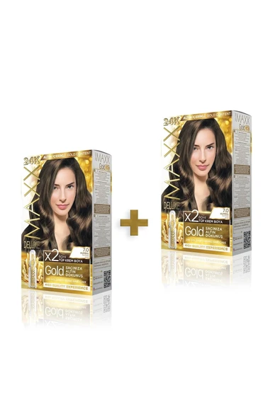 MAXX DELUXE 2'li Golden Beauty Set Saç Boyası 7.0 Kumral ürün görseli 1