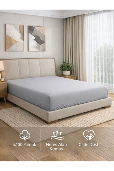Sheri Home Yeni Pamuklu Lastikli Çarşaf 180X 200 (Bambu Katkılı) ürün görseli 1