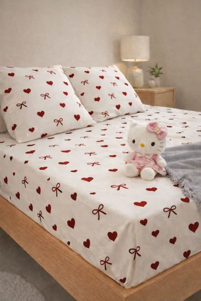 Sheri Home Premium Pamuk Lastikli Çarşaf Seti– Kaymaz Tam Geçmeli Fitted Sheet – 120x200/ 180x200 / 200x200 ürün görseli 1