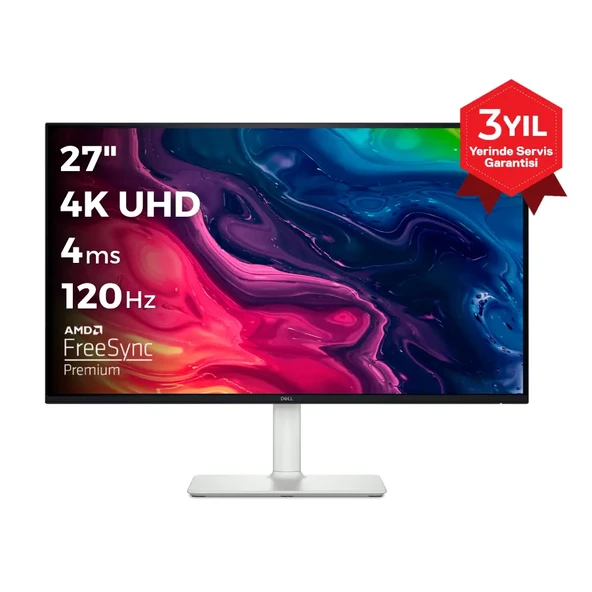 Dell 27 Plus 4K S2725QS 27 3840x2160 4K UHD 120Hz 4ms HDMI DP FreeSync Premium IPS Monitör ürün görseli 1